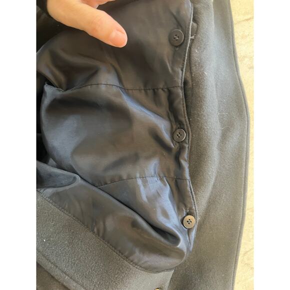 Grey Wool Blend Pea Coat - Picture 4 of 6